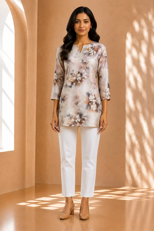 Beige_And_Brown_Premium_Satin_Georgette_Kurti_Fabric_For_Women_Unstitched