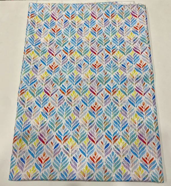 Multicolor_Leaf_Print_Kurta_Pant_Suit_Set_For_Women_Unstitched