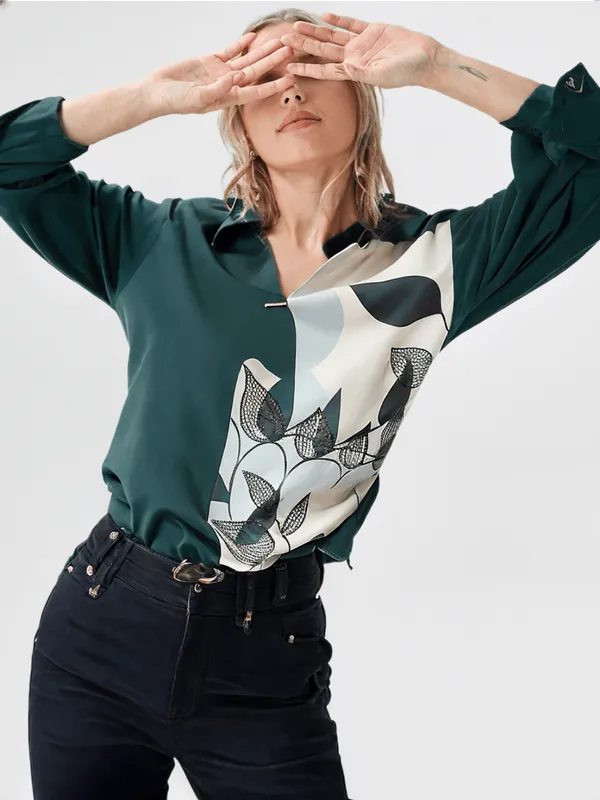 Women_S_Printed_Top_Green
