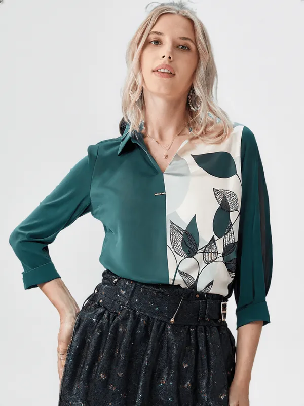 Women_S_Printed_Top_Green
