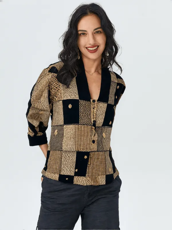 Women_S_Printed_Shirt_Black_Beigi