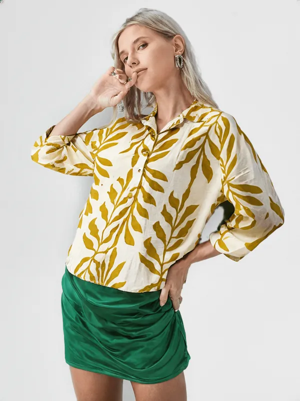 Women_S_Printed_Shirt_Cream_Mustard
