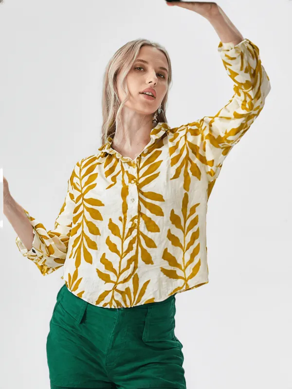 Women_S_Printed_Shirt_Cream_Mustard