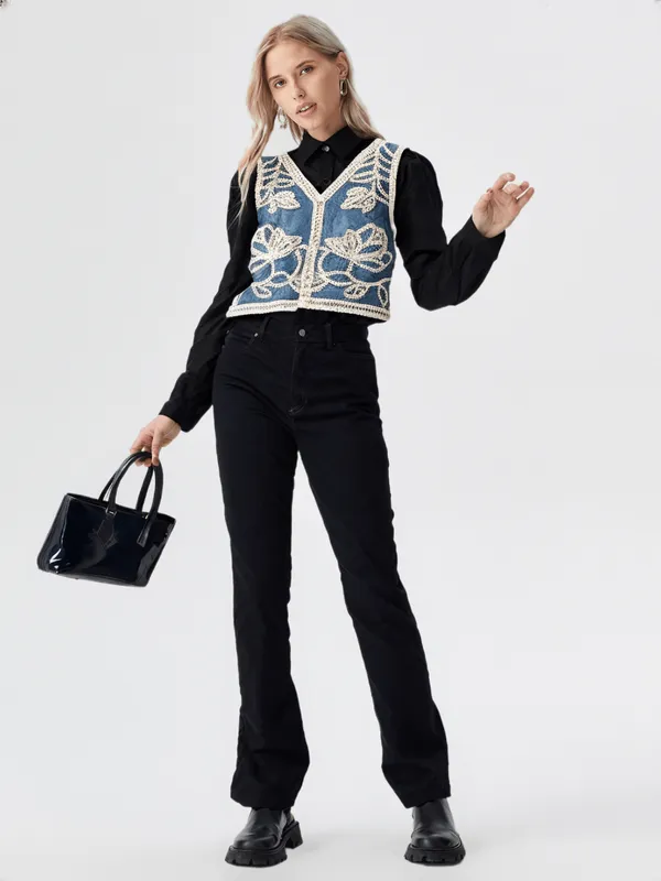Women_S_Shirt_With_Shrug_Black