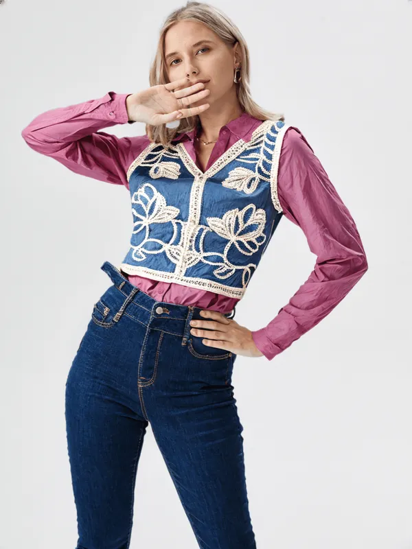 Women_S_Shirt_With_Shrug_Pink