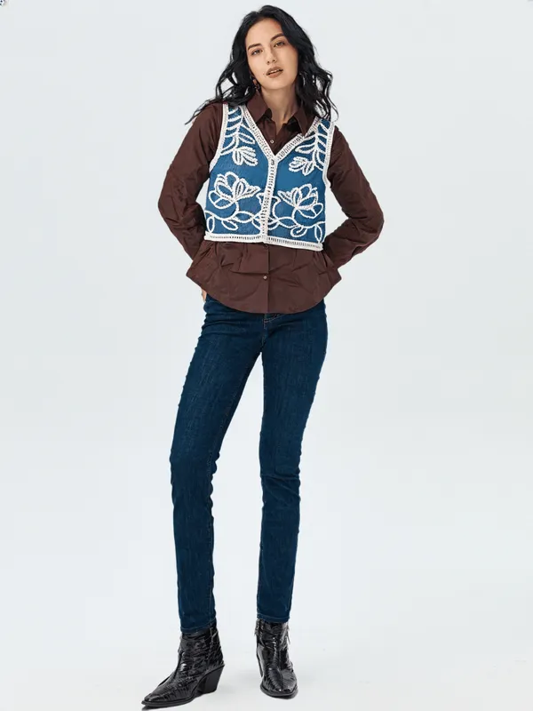 Women_S_Shirt_With_Shrug_Brown