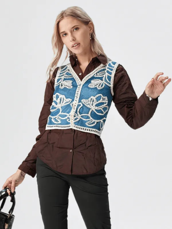 Women_S_Shirt_With_Shrug_Brown
