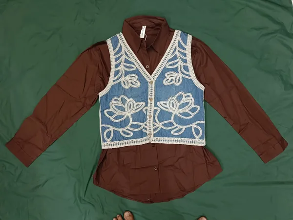 Women_S_Shirt_With_Shrug_Brown