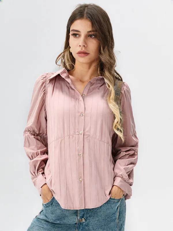 Women_S_Cotton_Striped_Shirt_Pink