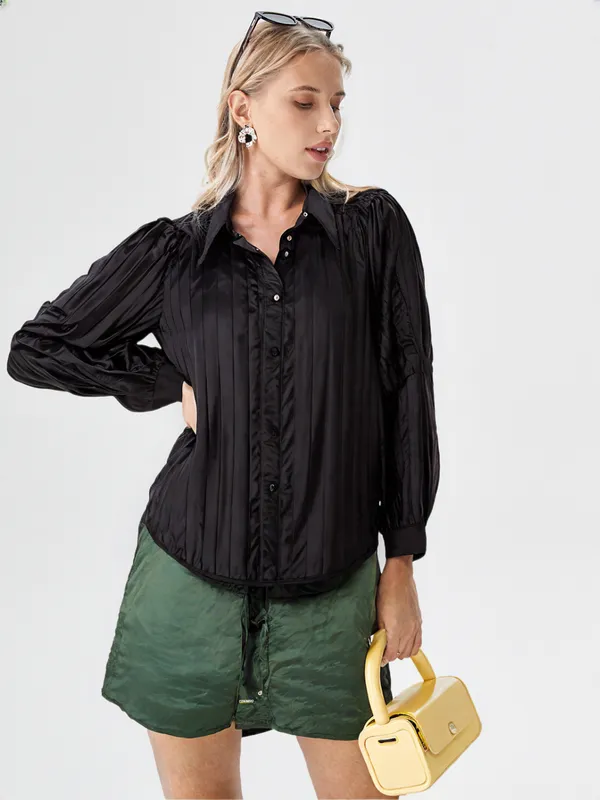 Women_S_Cotton_Striped_Shirt_Black