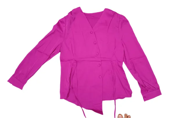 Women_S_V_Neck_Button_Down_Top_Magenta