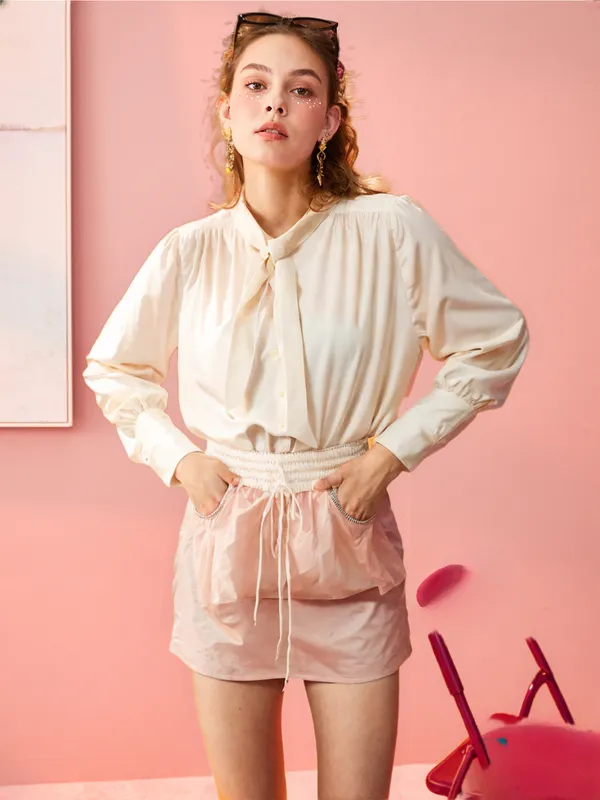 Women_S_Mini_Skirt_With_White_Elastic_Waistband_Pink