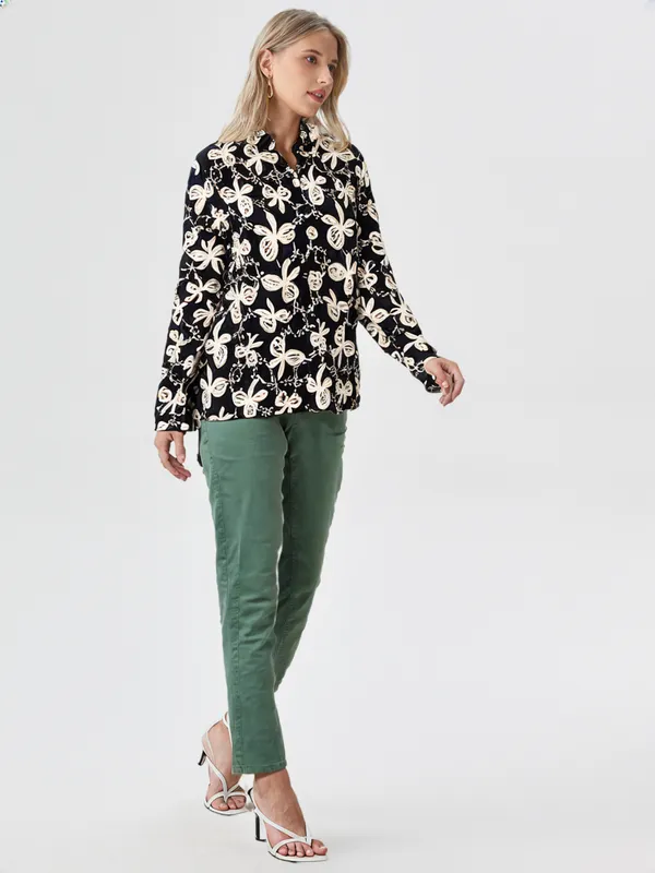 Women_S_Floral_Printed_Shirt_Black