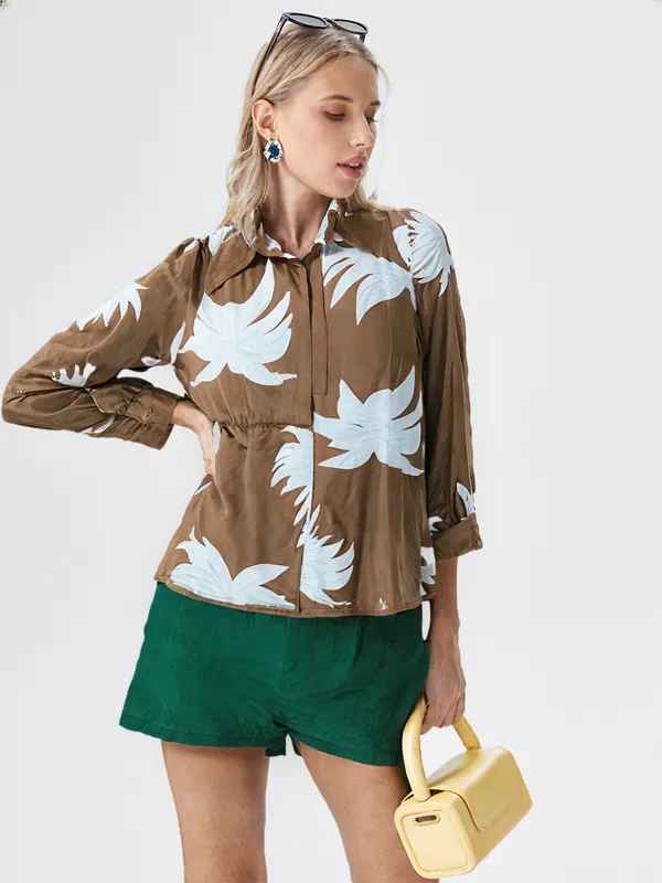Women_S_Floral_Printed_Shirt_Coffee