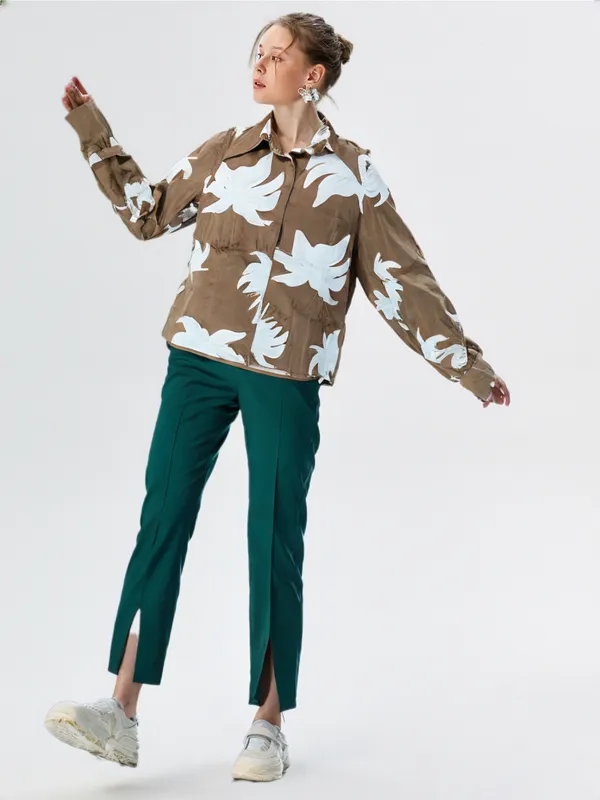 Women_S_Floral_Printed_Shirt_Coffee