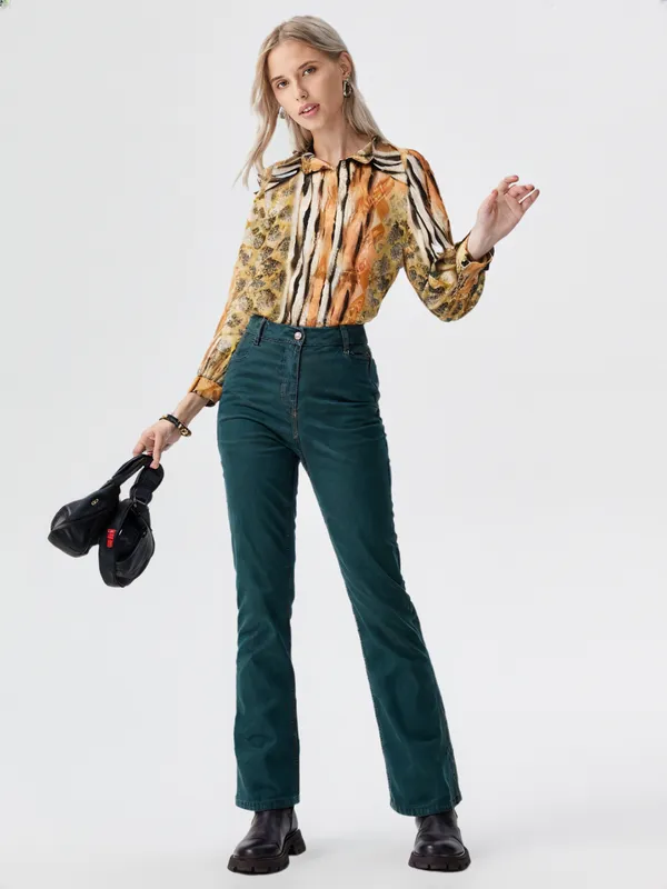 Women_S_Printed_Shirt_Brown