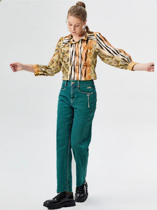 Women_S_Printed_Shirt_Brown