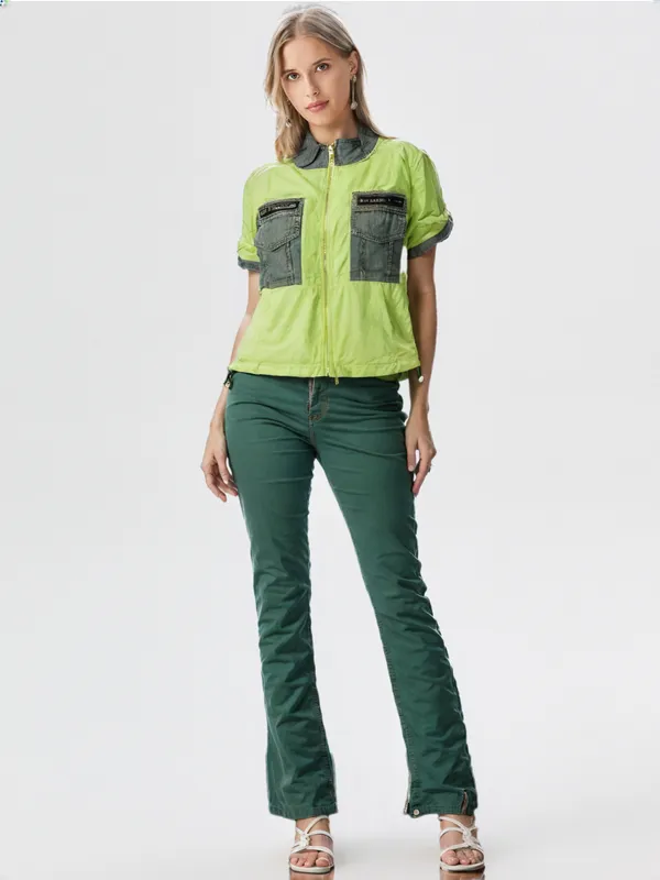 Women_S_Cotton_Shirt_Front_Zip_Closer_Style_Neon_Green