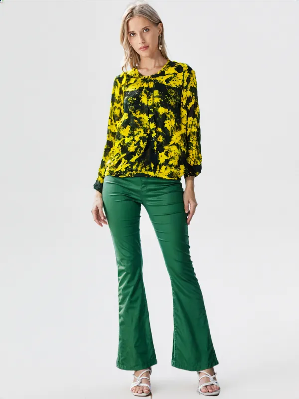 Women_S_Printed_Shirt_Green_Black