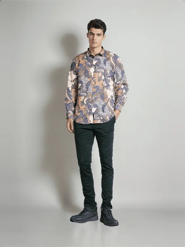 Riverblue_Men_S_Fawn_Printed_Shirt_Fawn