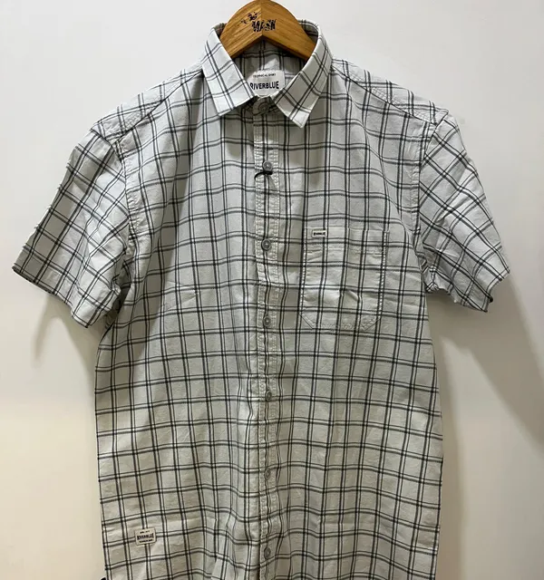 Riverblue_Men_S_Check_Shirt_White