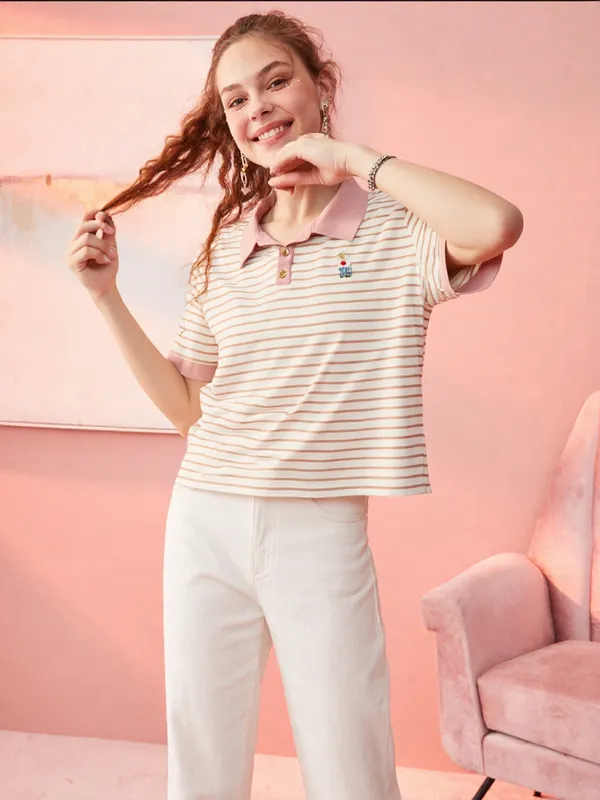 Women_S_Striped_Polo_T_Shirt_With_Bear_Embroidery_Pink