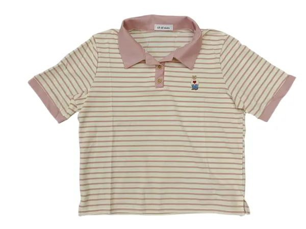 Women_S_Striped_Polo_T_Shirt_With_Bear_Embroidery_Pink