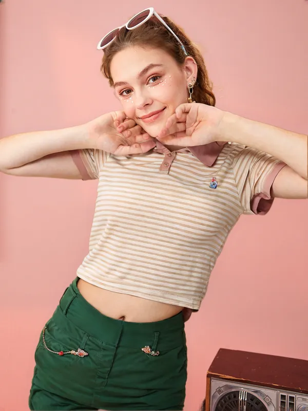 Women_S_Striped_Polo_T_Shirt_With_Bear_Embroidery_Pink