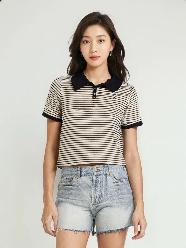 Women_S_Striped_Polo_T_Shirt_With_Bear_Embroidery_Navy