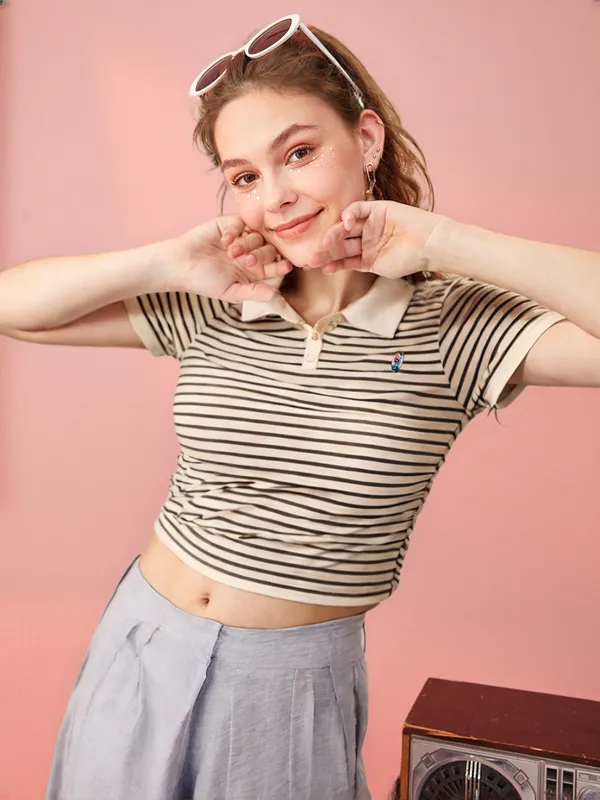Women_S_Striped_Polo_T_Shirt_With_Bear_Embroidery_Off_White
