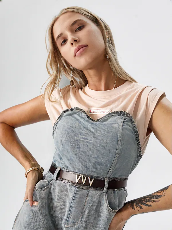 Women_S_White_Tee_Style_Denim_Dress_With_Belt_White