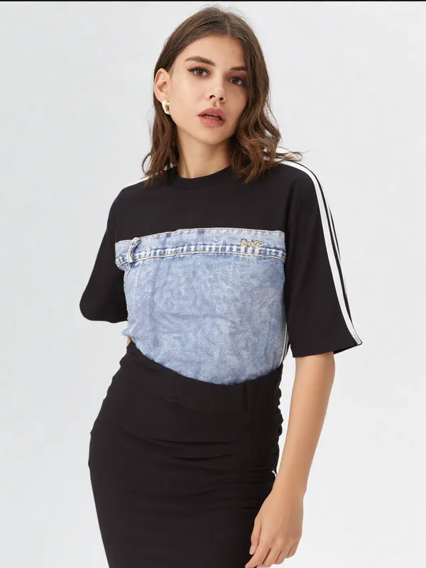 Women_S_Black_Bodycon_Dress_With_Denim_Chest_Panel_Denim_Black
