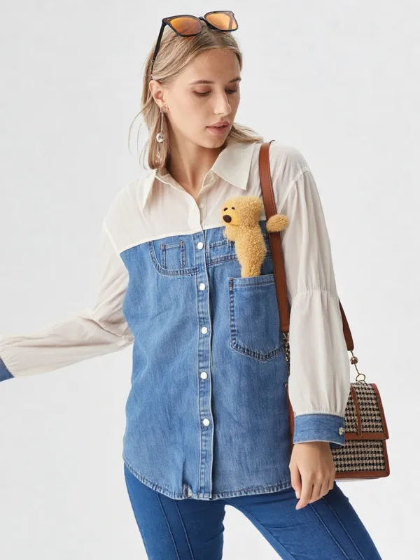 Women_S_Denim_Shirt_With_Teddy_Pocket_Pink_White
