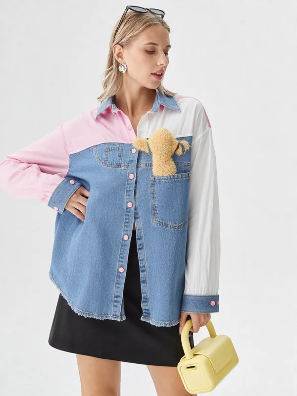 Women_S_Denim_Shirt_With_Teddy_Pocket_Pink_White