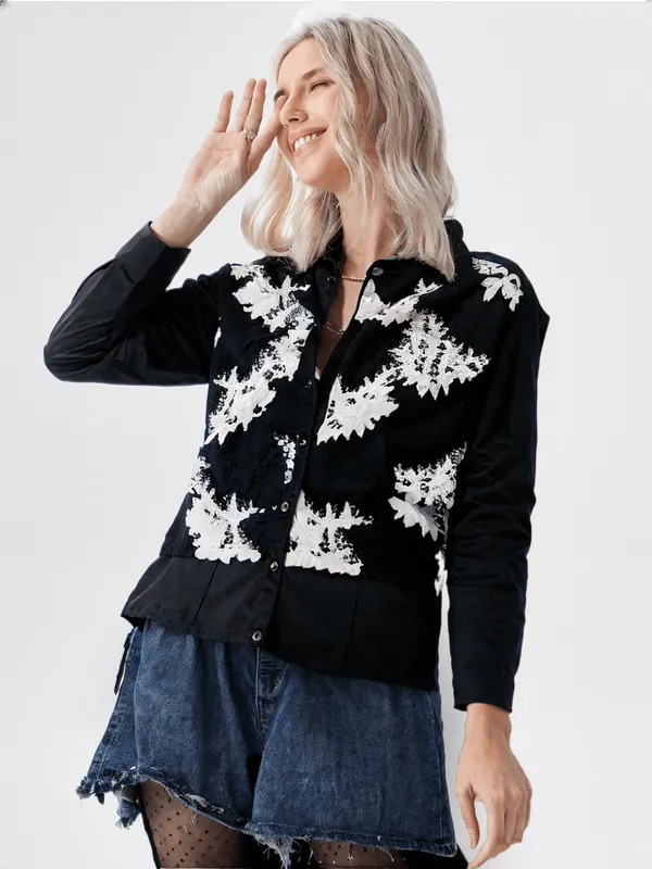 Women_S_Printed_Shirt_Black