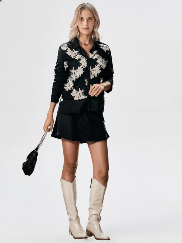 Women_S_Printed_Shirt_Black