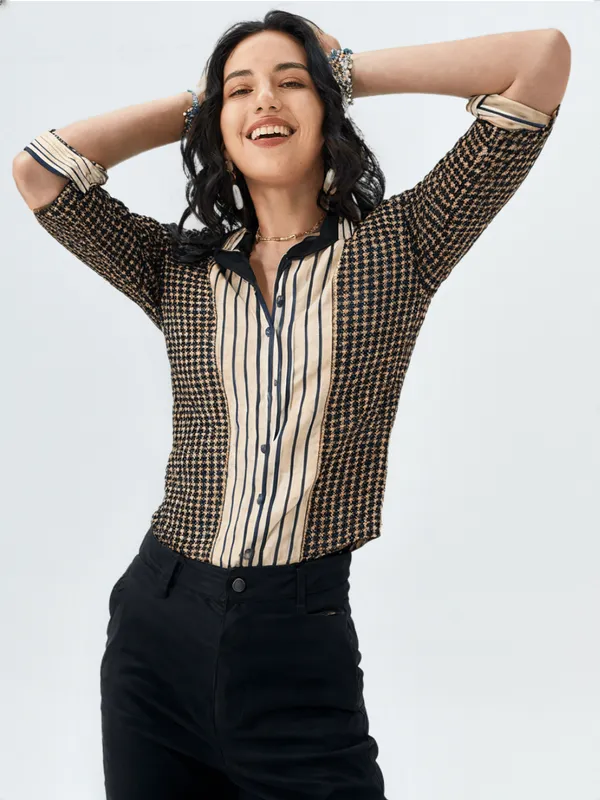 Women_S_Check_Shirt_Cream_Black