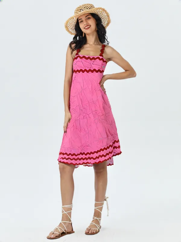 Women_S_Wavy_Dreams_Summer_Midi_Frock_Hot_Pink