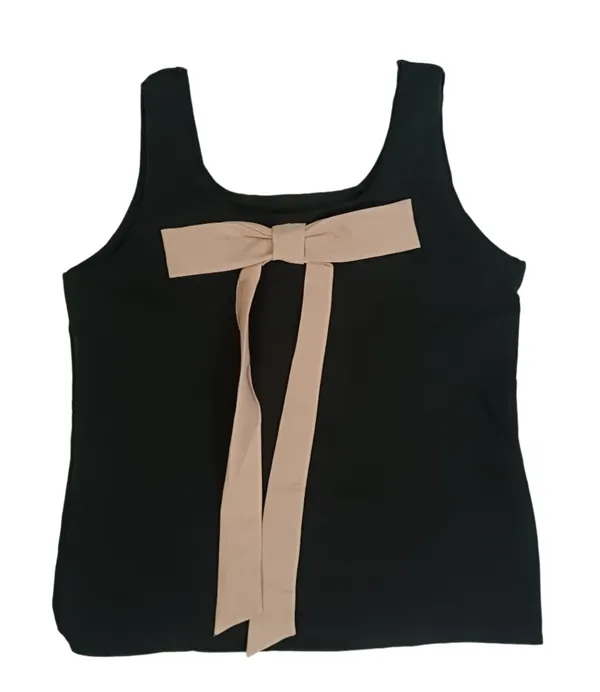 Women_S_Cute_Bow_Accent_Top_Sleeveless_Casual_Fit_Black