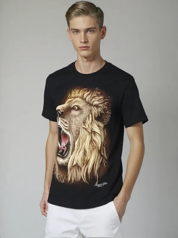 Aa_Men_Roar_Of_The_King_3d_Lion_Graphic_T_Shirt_For_Alpha_Style_Black
