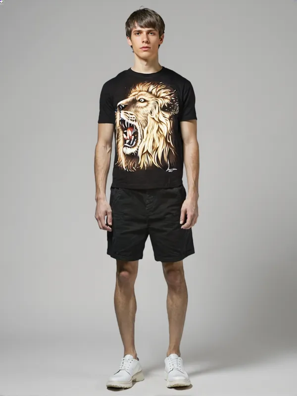 Aa_Men_Roar_Of_The_King_3d_Lion_Graphic_T_Shirt_For_Alpha_Style_Black