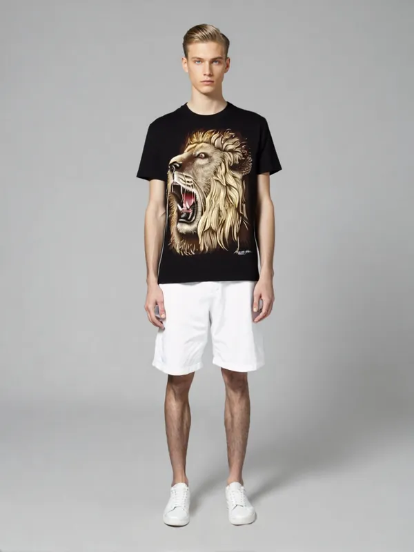 Aa_Men_Roar_Of_The_King_3d_Lion_Graphic_T_Shirt_For_Alpha_Style_Black