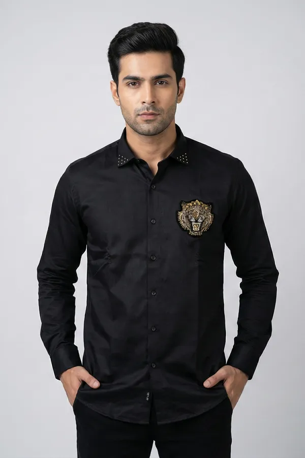 Manzon_Men_S_Shirt_Black