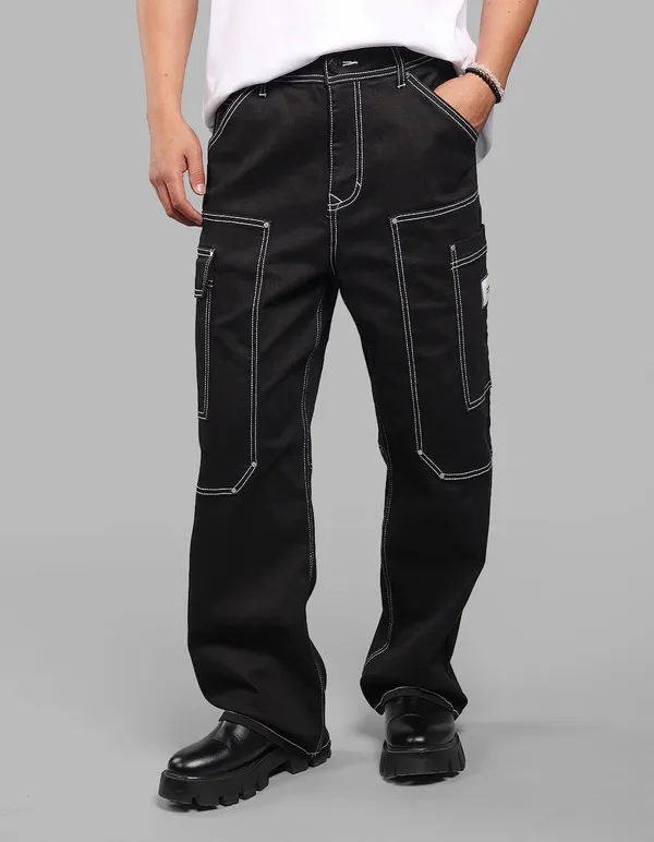 Rookies_Black_Loose_Fit_Denim_Cargo_Black