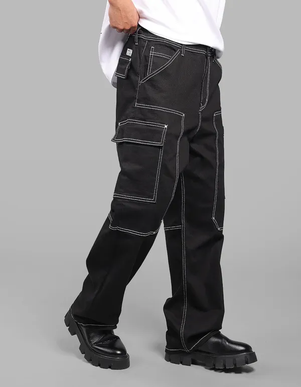 Rookies_Black_Loose_Fit_Denim_Cargo_Black
