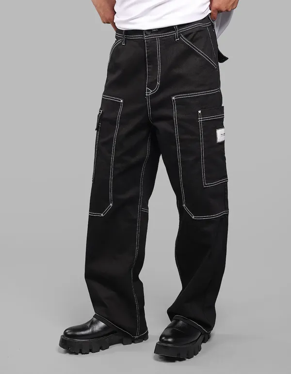 Rookies_Black_Loose_Fit_Denim_Cargo_Black