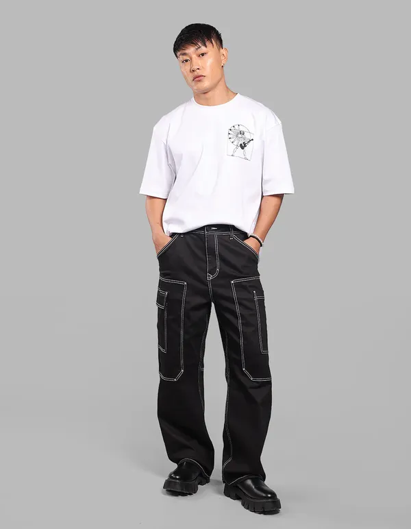 Rookies_Black_Loose_Fit_Denim_Cargo_Black