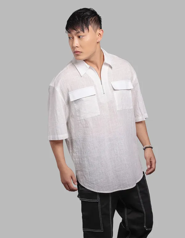 Rookies_White_100_Cotton_Half_Sleeve_Oversized_Solid_Shirt_White