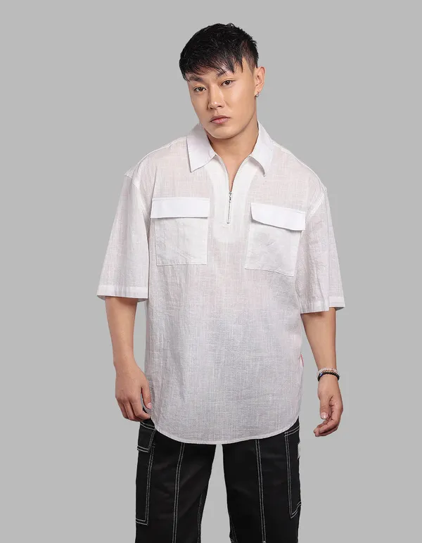 Rookies_White_100_Cotton_Half_Sleeve_Oversized_Solid_Shirt_White