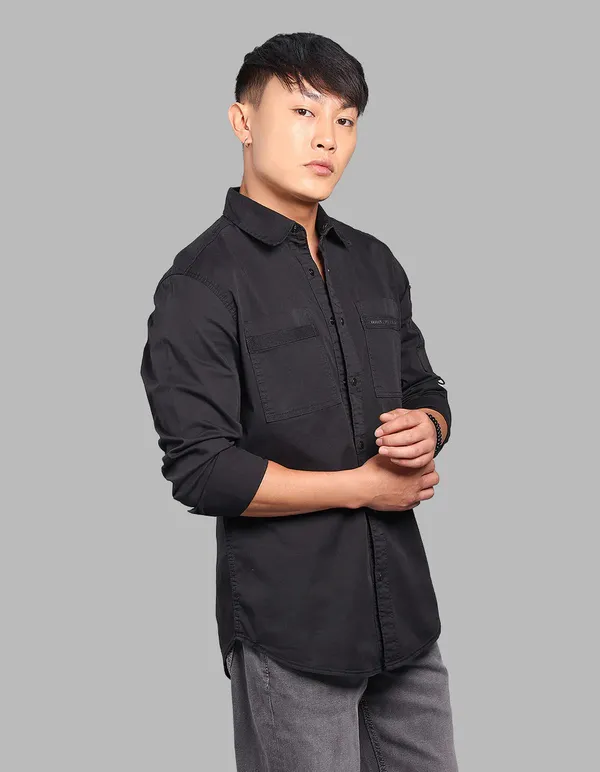 Rookies_Jet_Black_Full_Sleeve_Stretch_Cargo_Shirt_Jet_Black